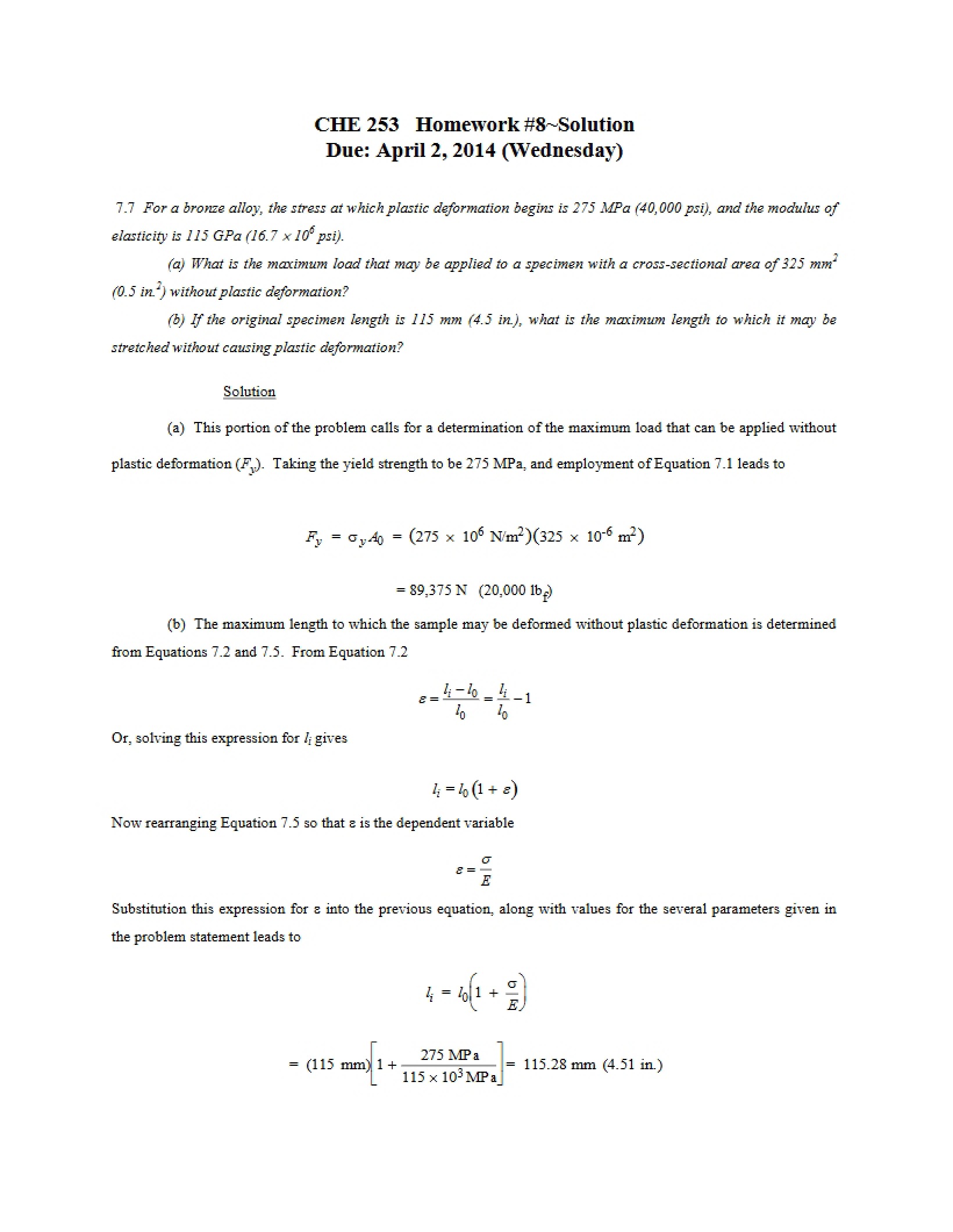 Solution for Homework 8