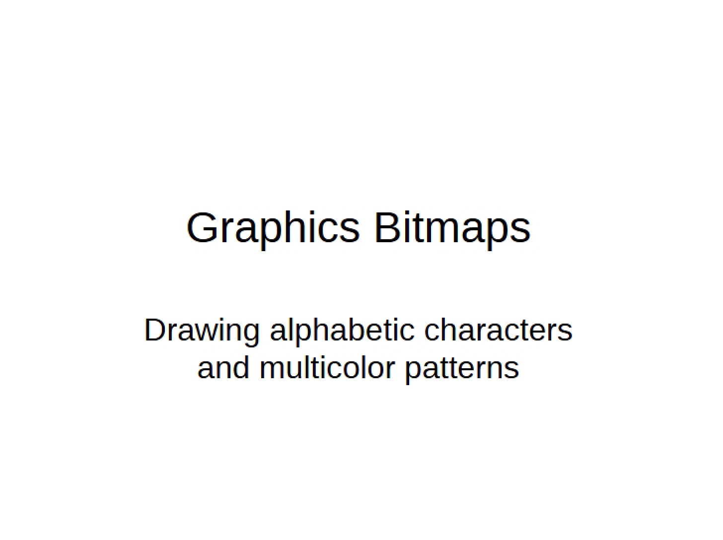 Bitmaps in Graphics