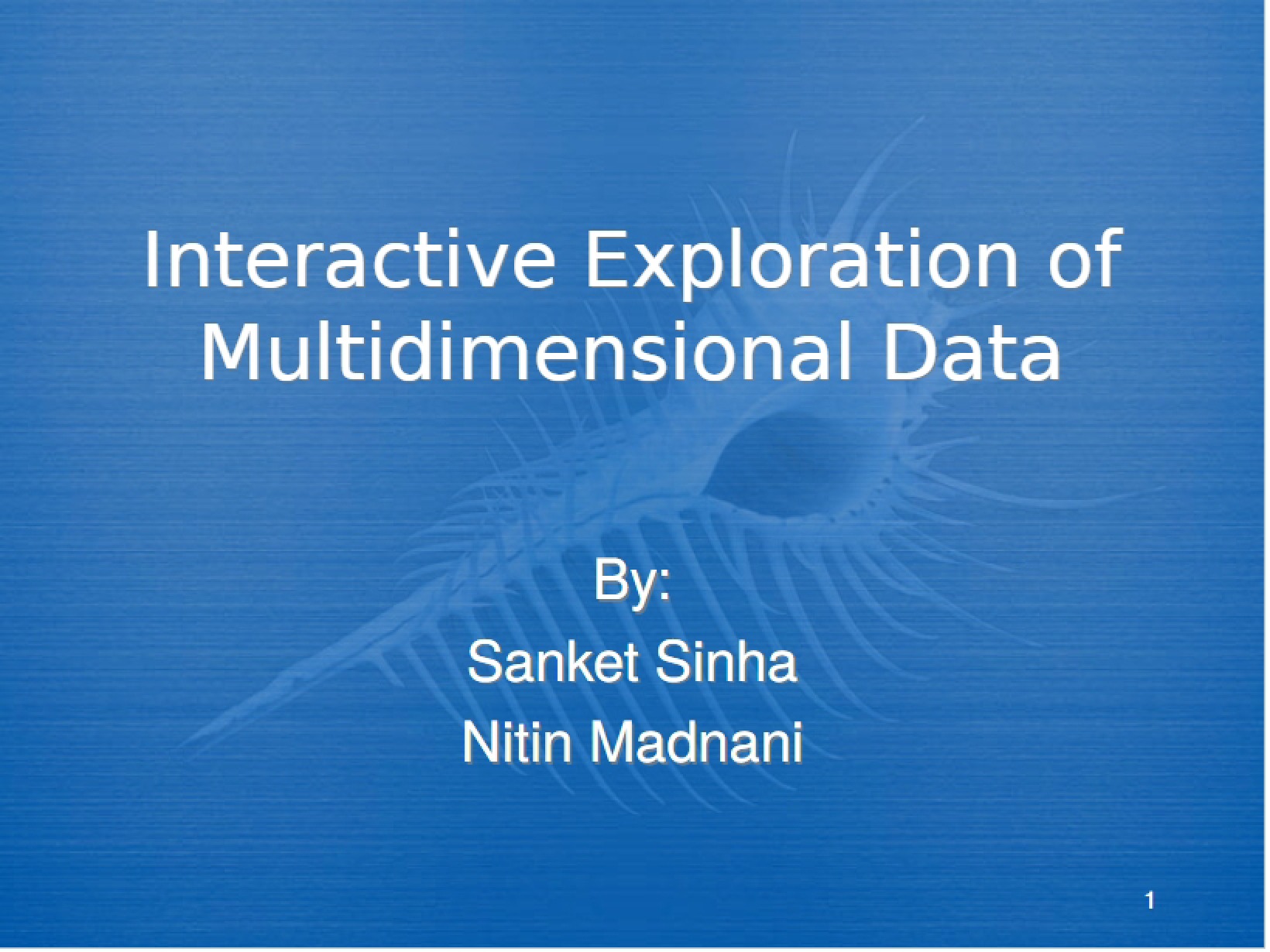 Multidimensional Data Interactive Exploration