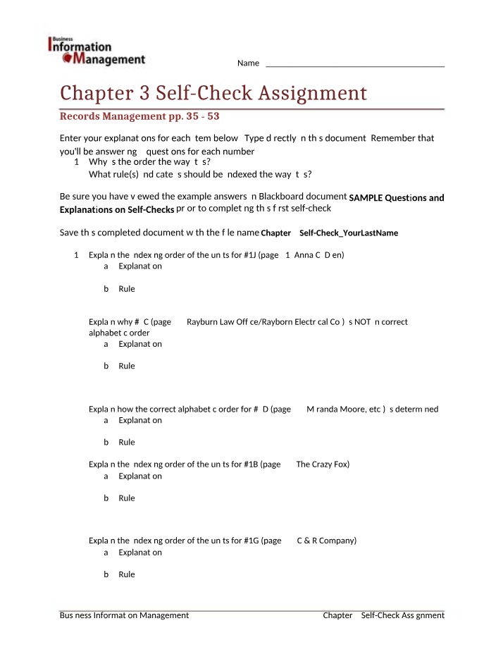 Chapter 3 - Self Check Questions