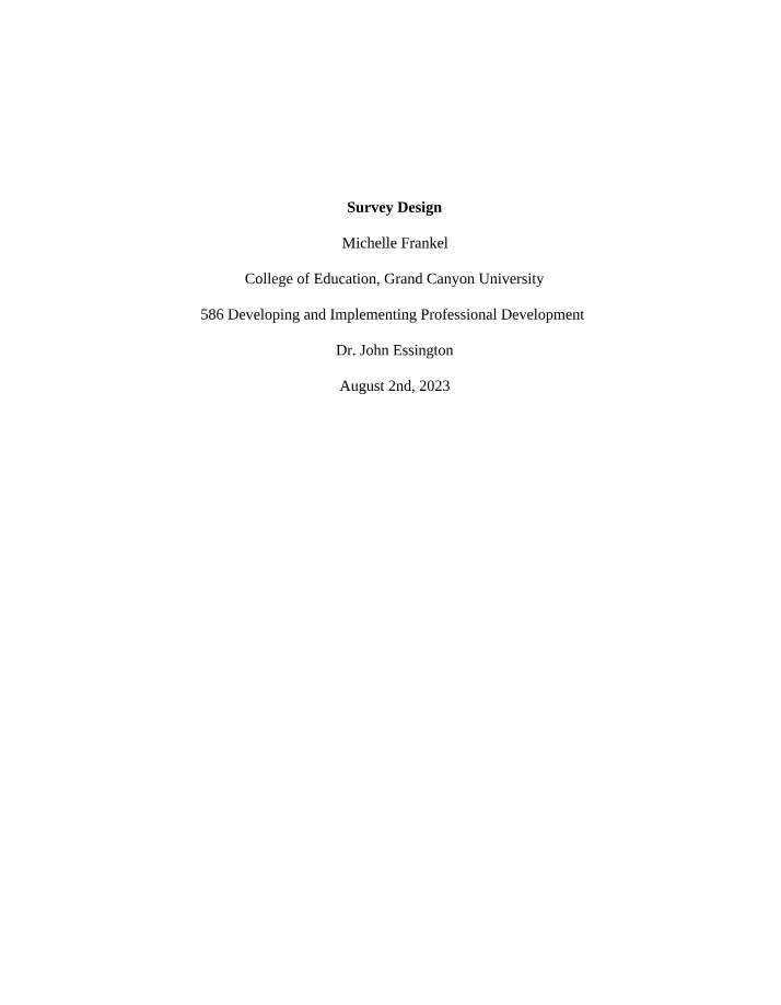 Design of Surveys