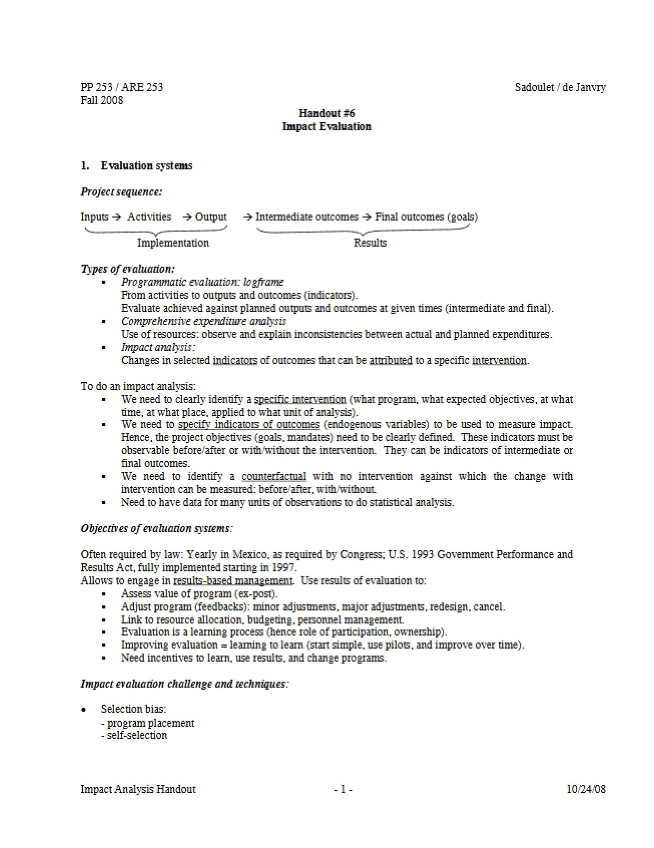 Impact Assessment