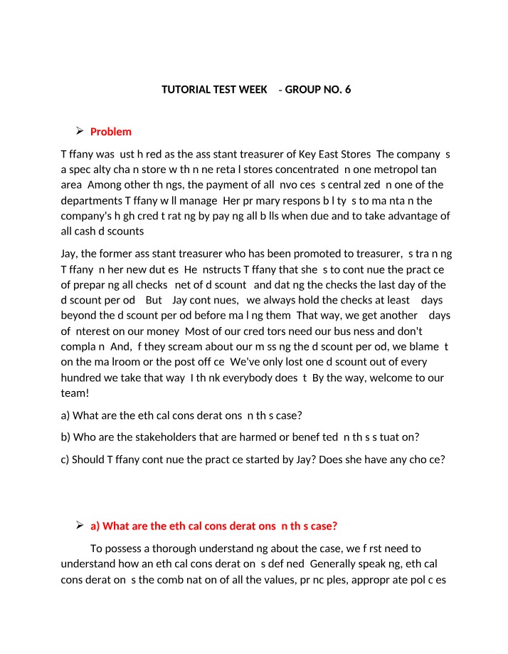 Week 7 Tutorial Test - Group 6