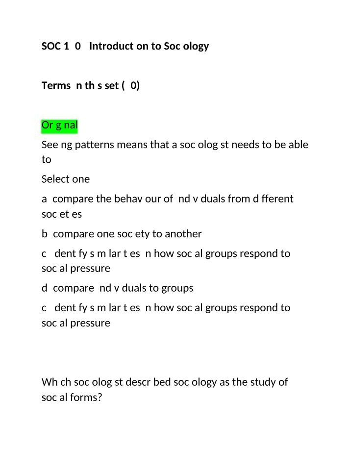 Chapter 37 Revision Exercises for Introduction to Sociology