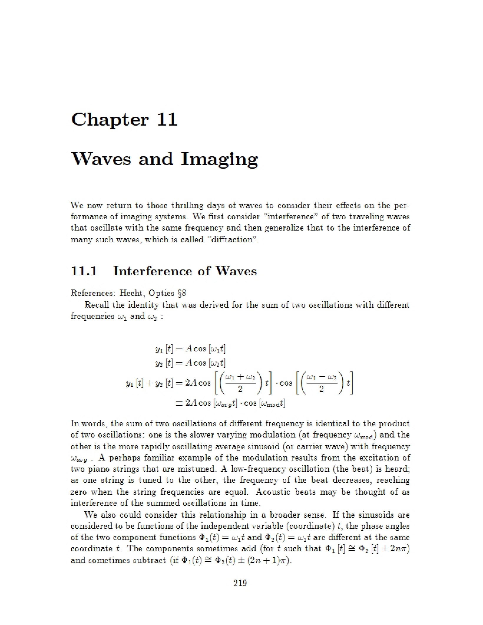 Imaging and Waves