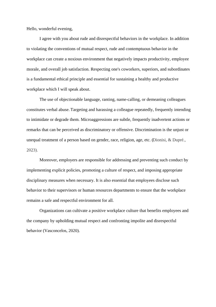 Workplace Impact of Rude and Disrespectful Behavior