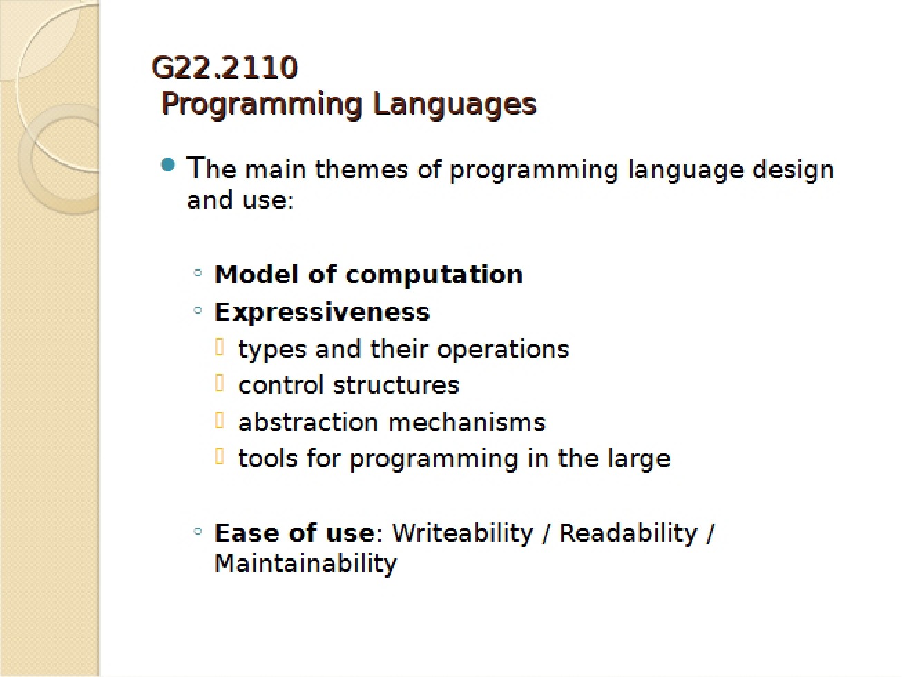 Programming Languages Notes