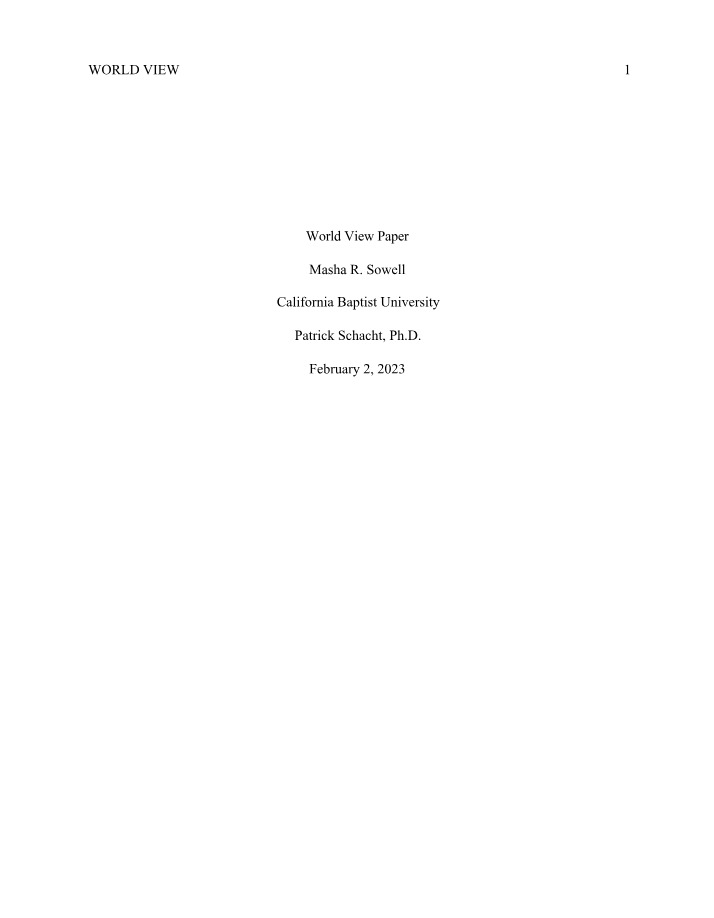 Paper on World View