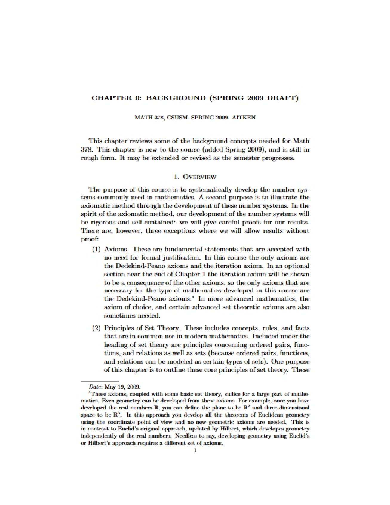 Background on Number Systems (Chapter 0)