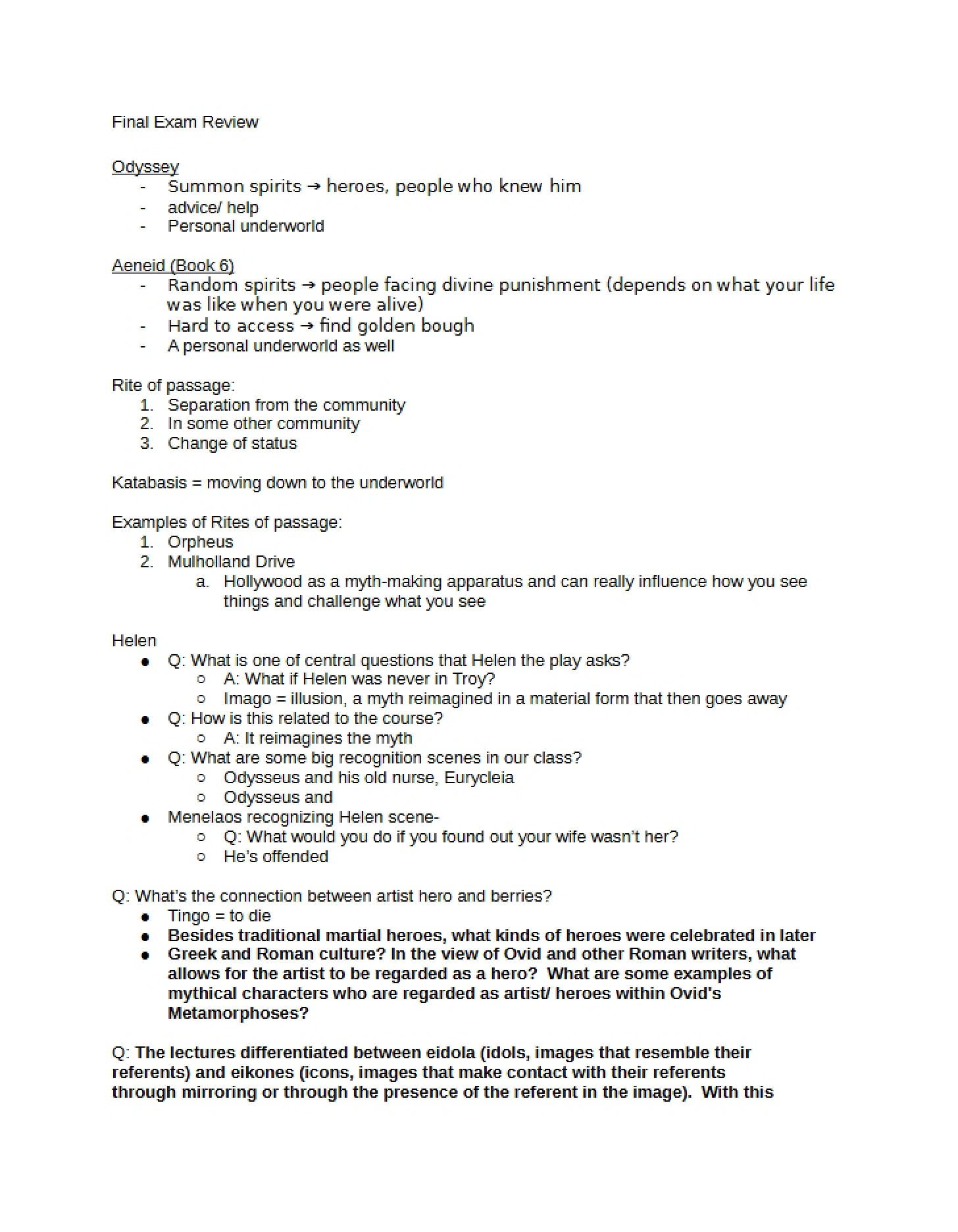 Notes for CLAS 280 Thu Apr 28, 2016