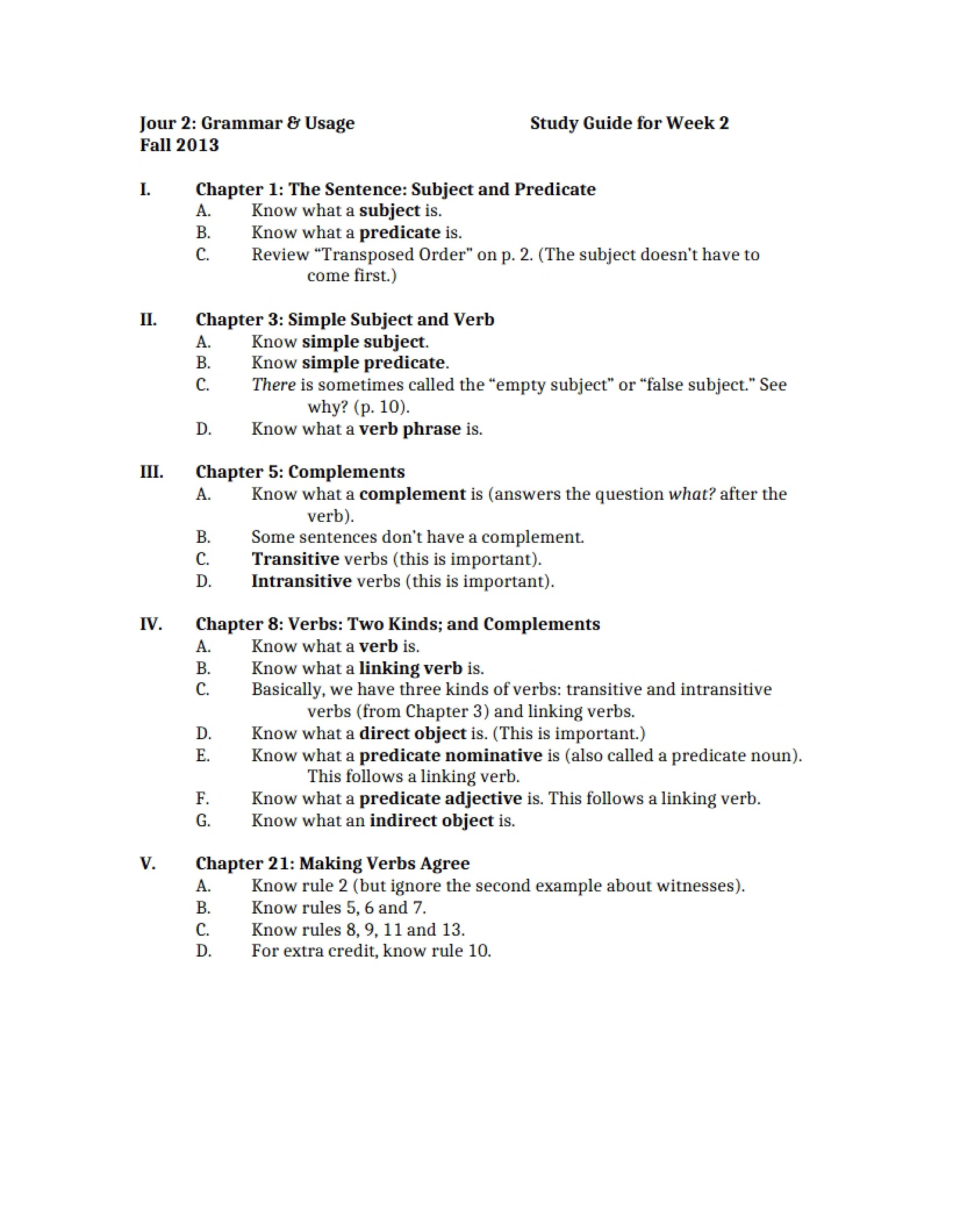 Week Two Review Guide