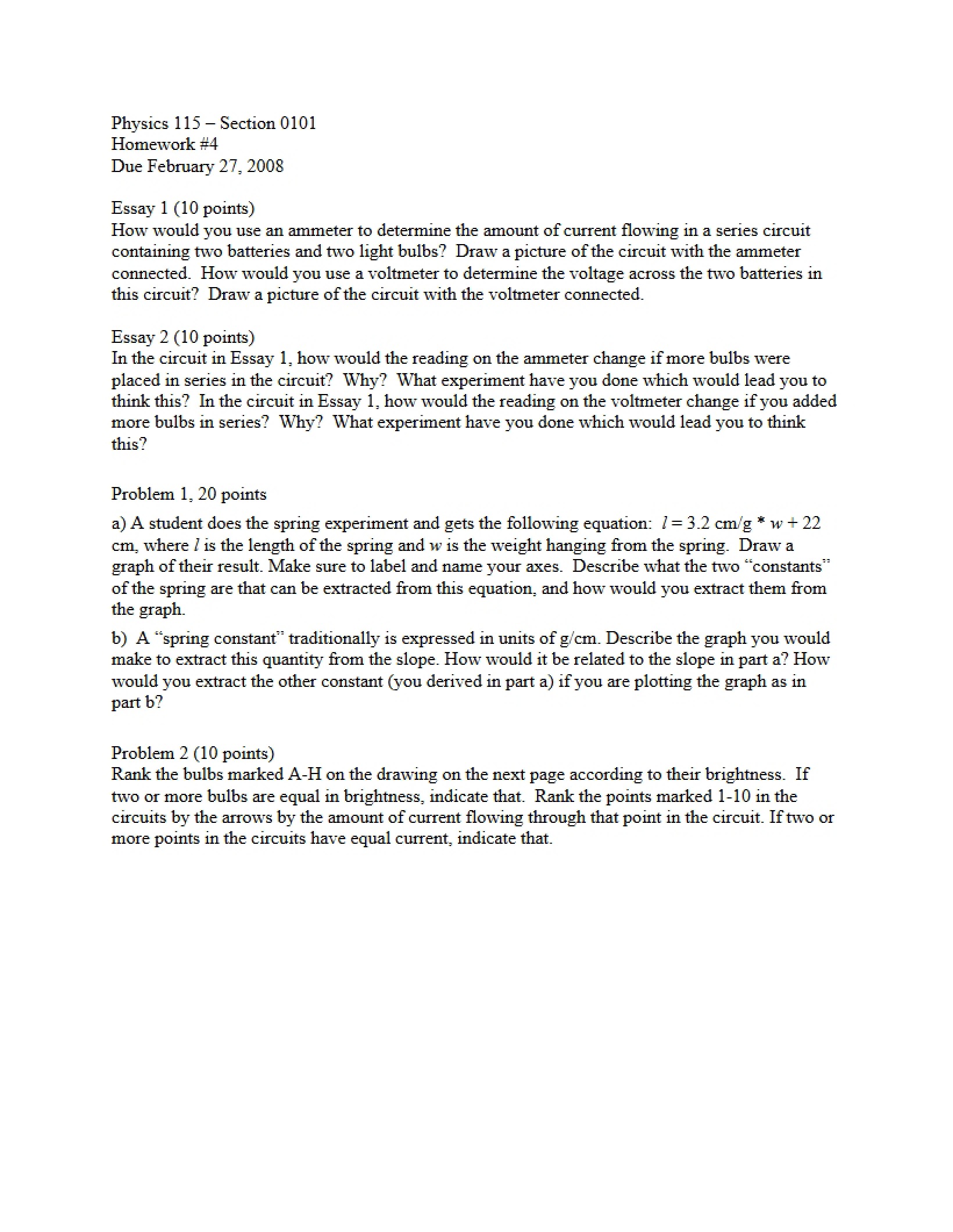 Fourth Homework