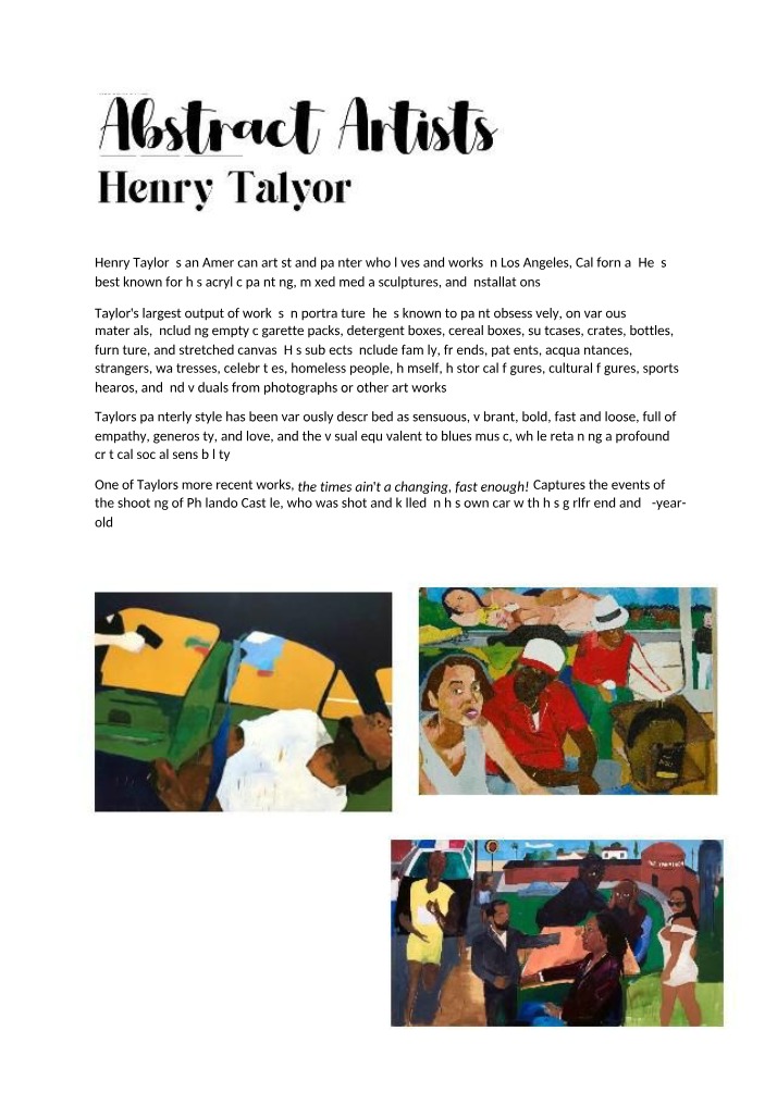 Henry Taylor and Chuck Close - Abstract Artists