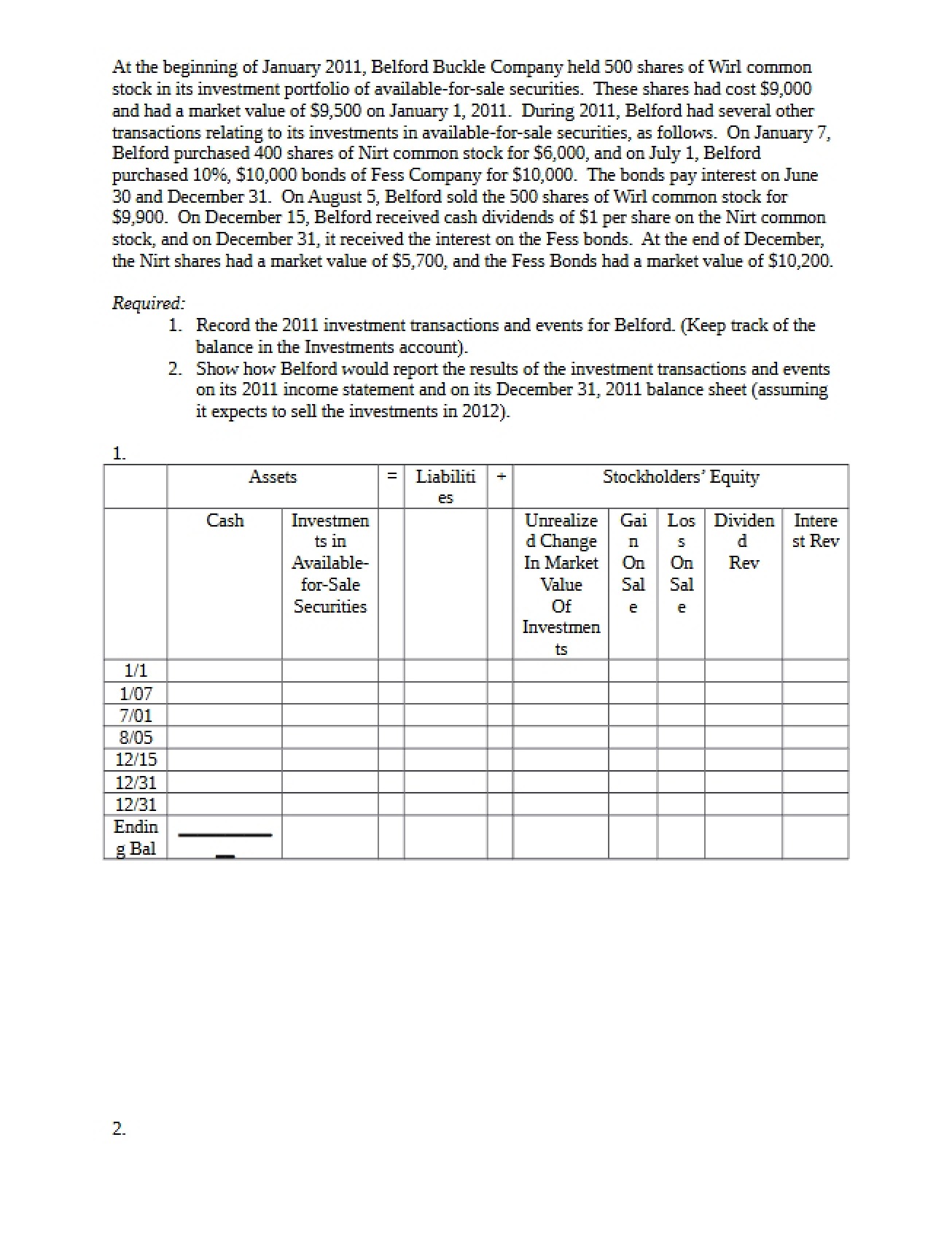Blank Practice Open Ended Problems (22, 23, App)