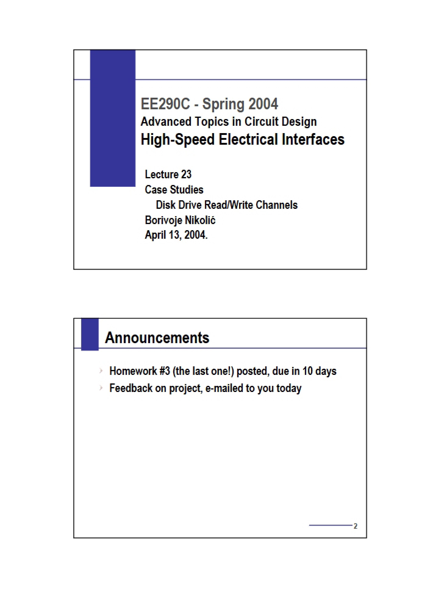Decision Feedback Equalizers (Components)