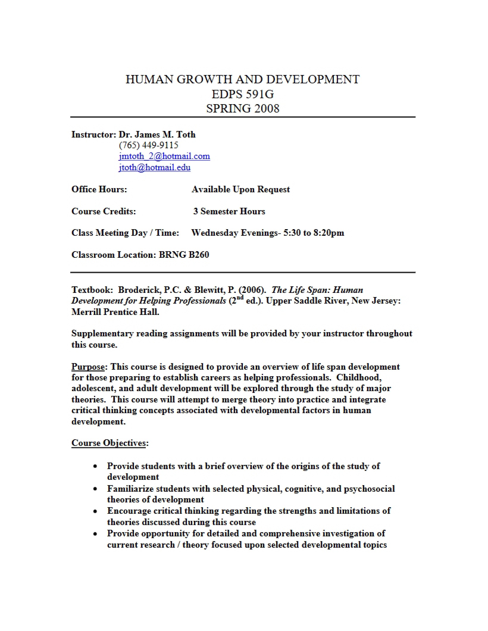 Syllabus - 5 Pages