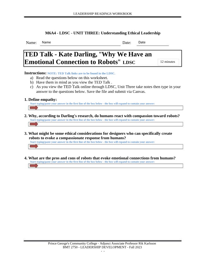 Analysis of Ethical Leadership TED Talk