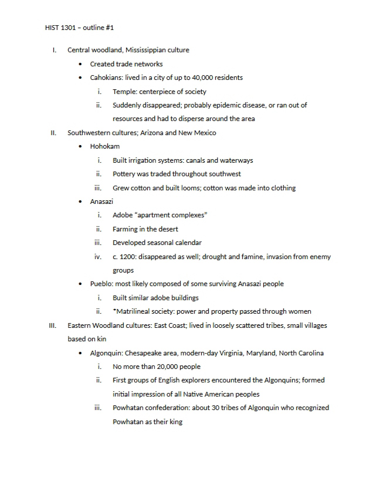 Mississippian Culture and Central Woodlands