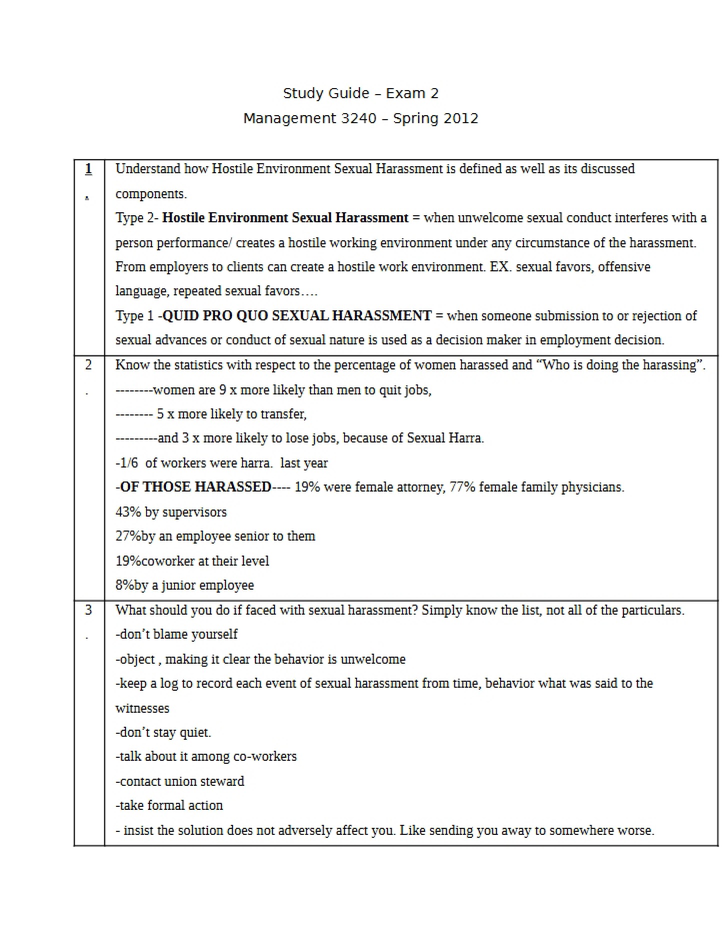 Guide for Exam Two