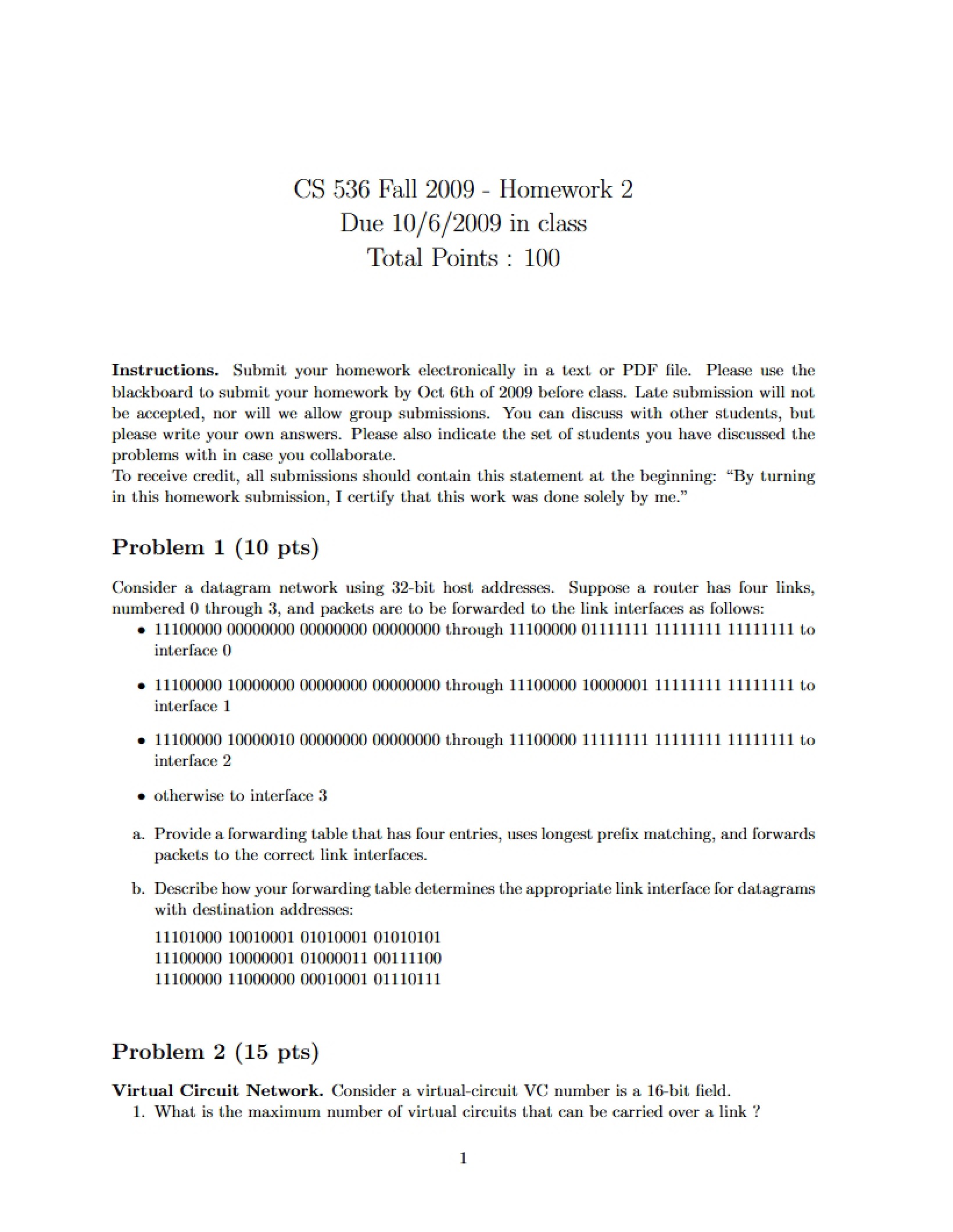 Second Homework