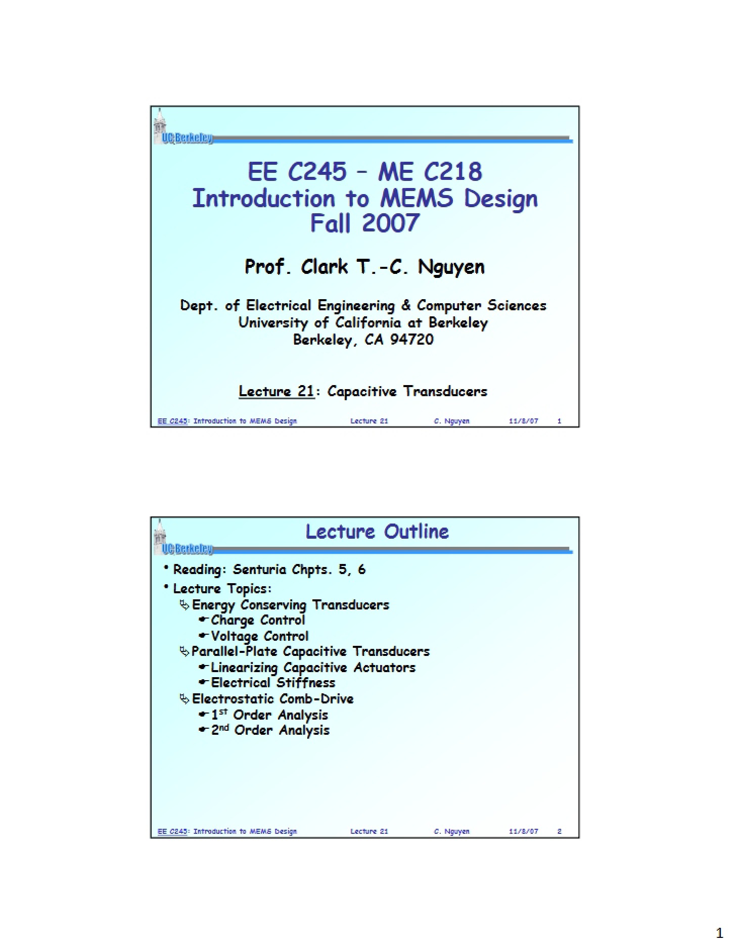 Transducers Capacitive (Lecture 21)