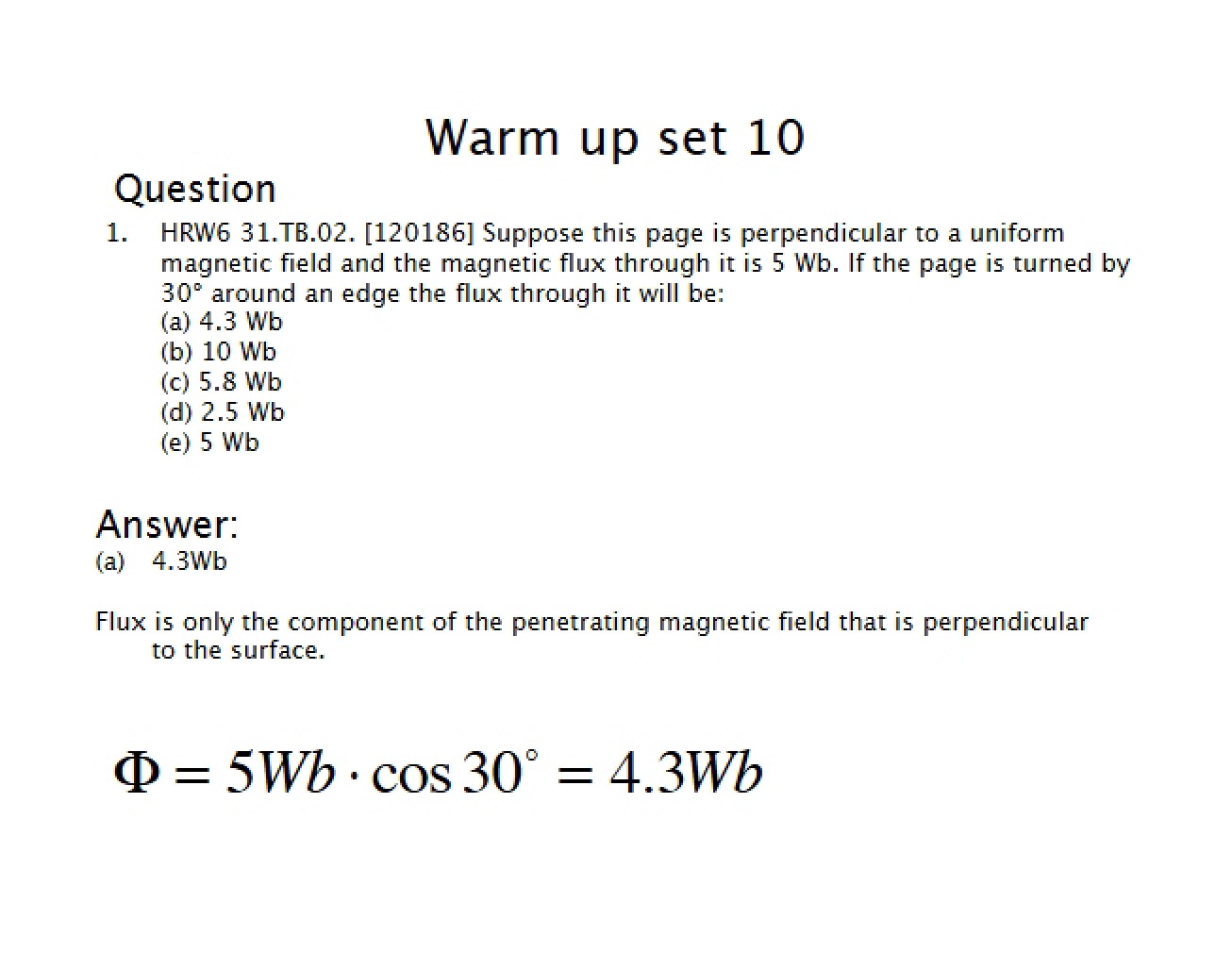 Warm-Up Set - PHYS 632