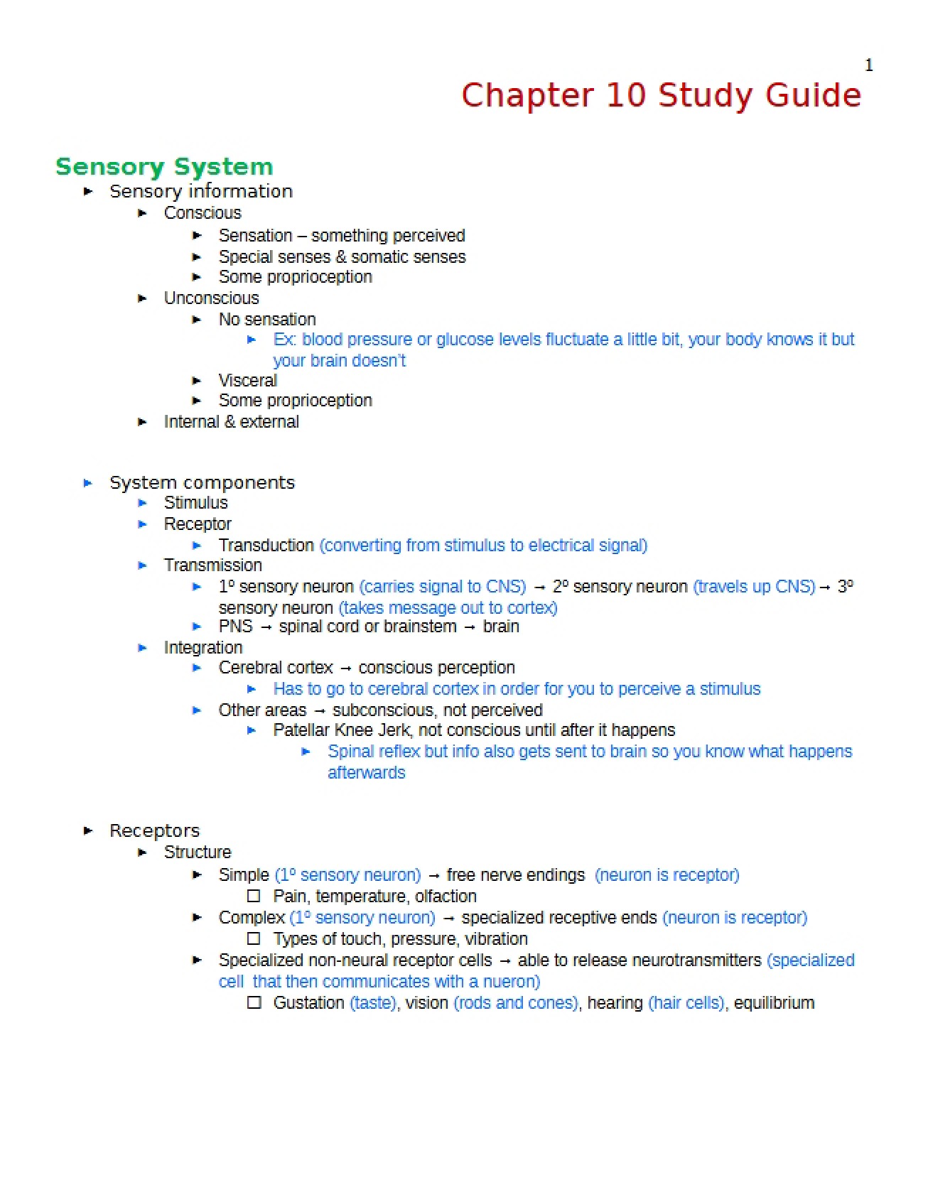 Study Guide for Chapter Ten