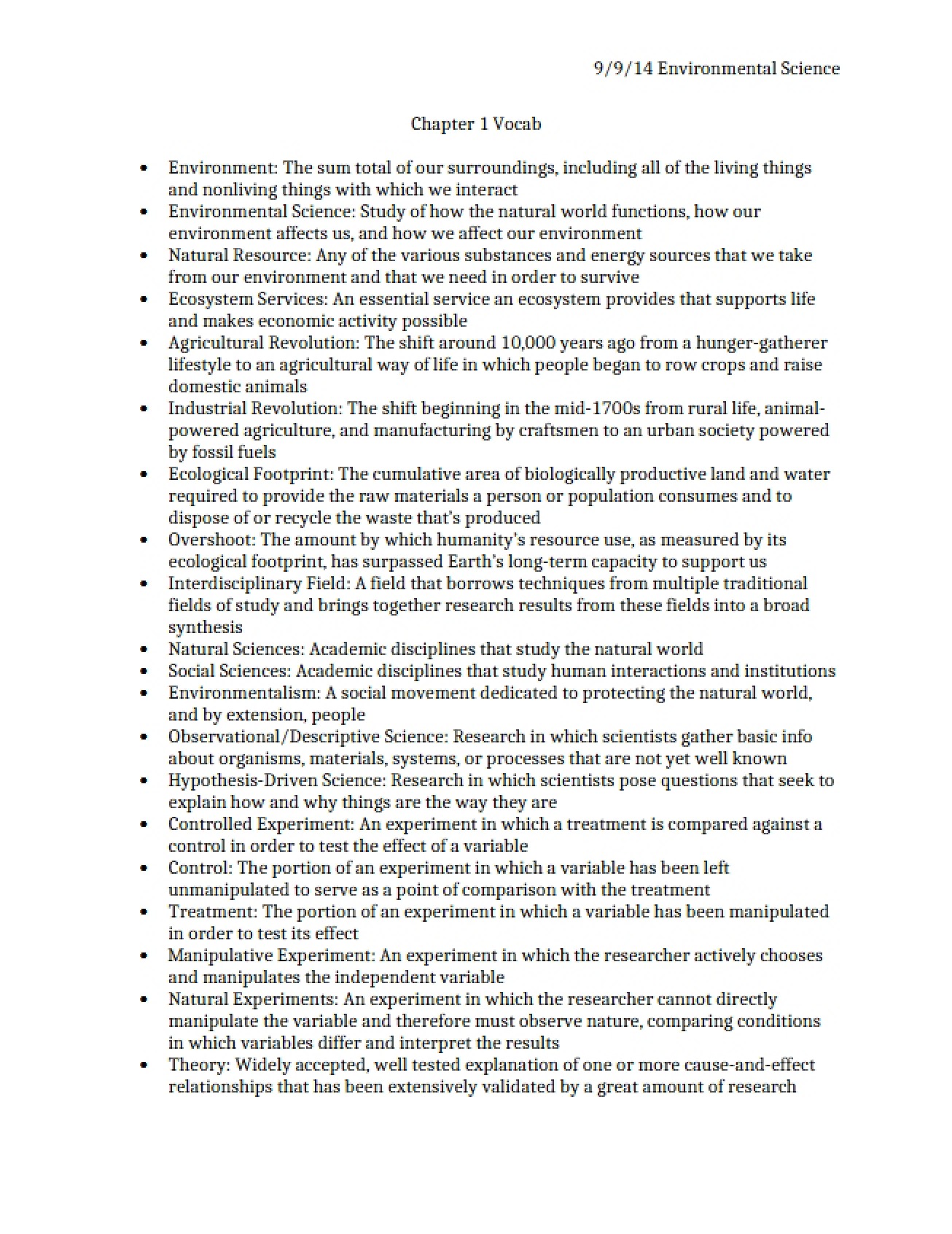 Environmental Science Overview