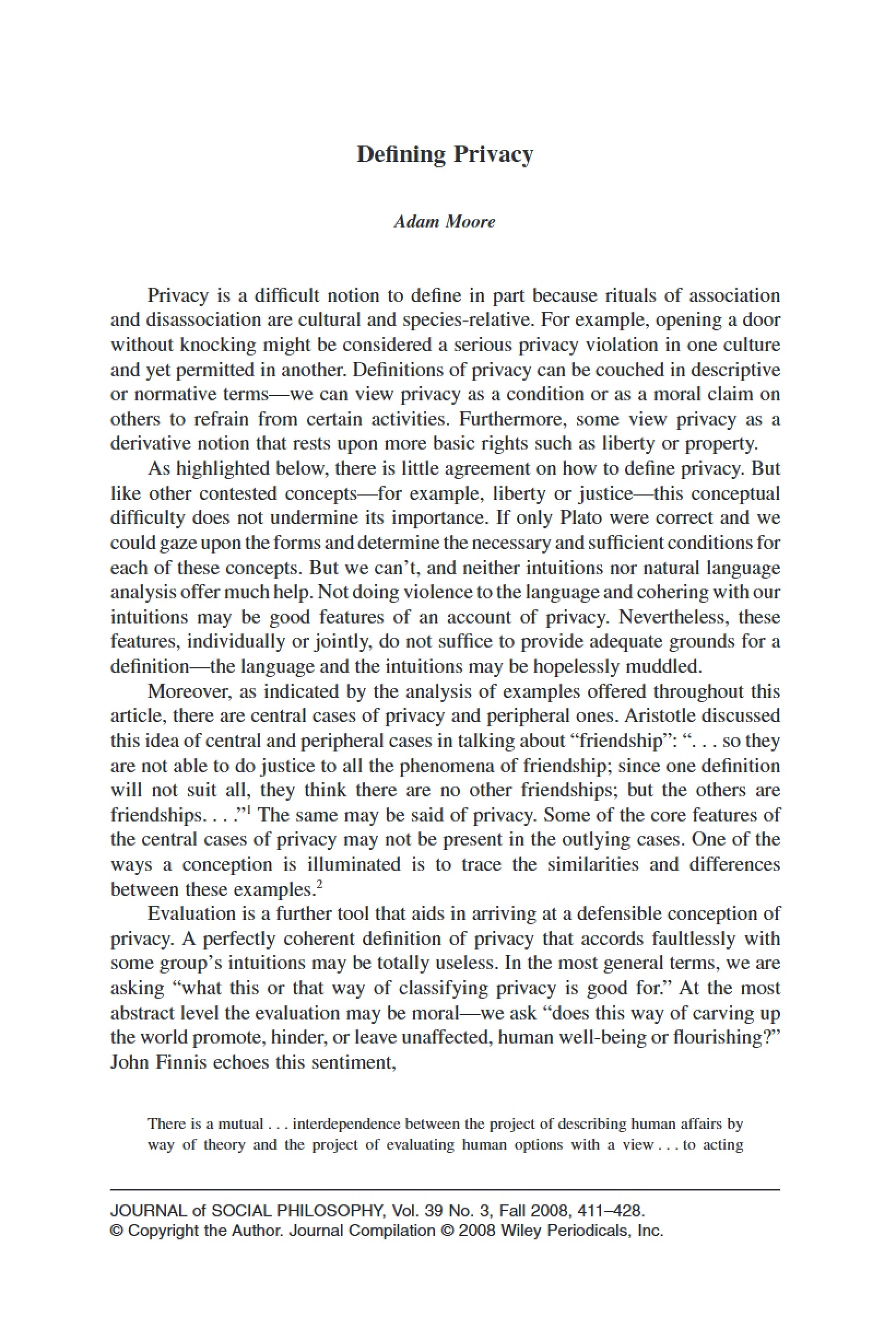 Privacy Definition