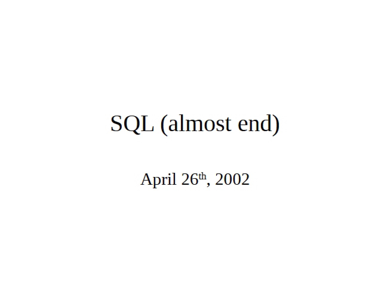 Server SQL Implementation