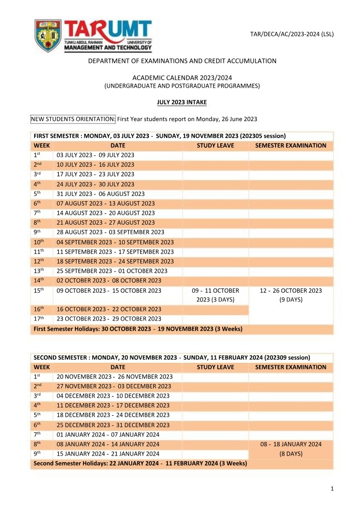 2023-2024 Academic Calendar