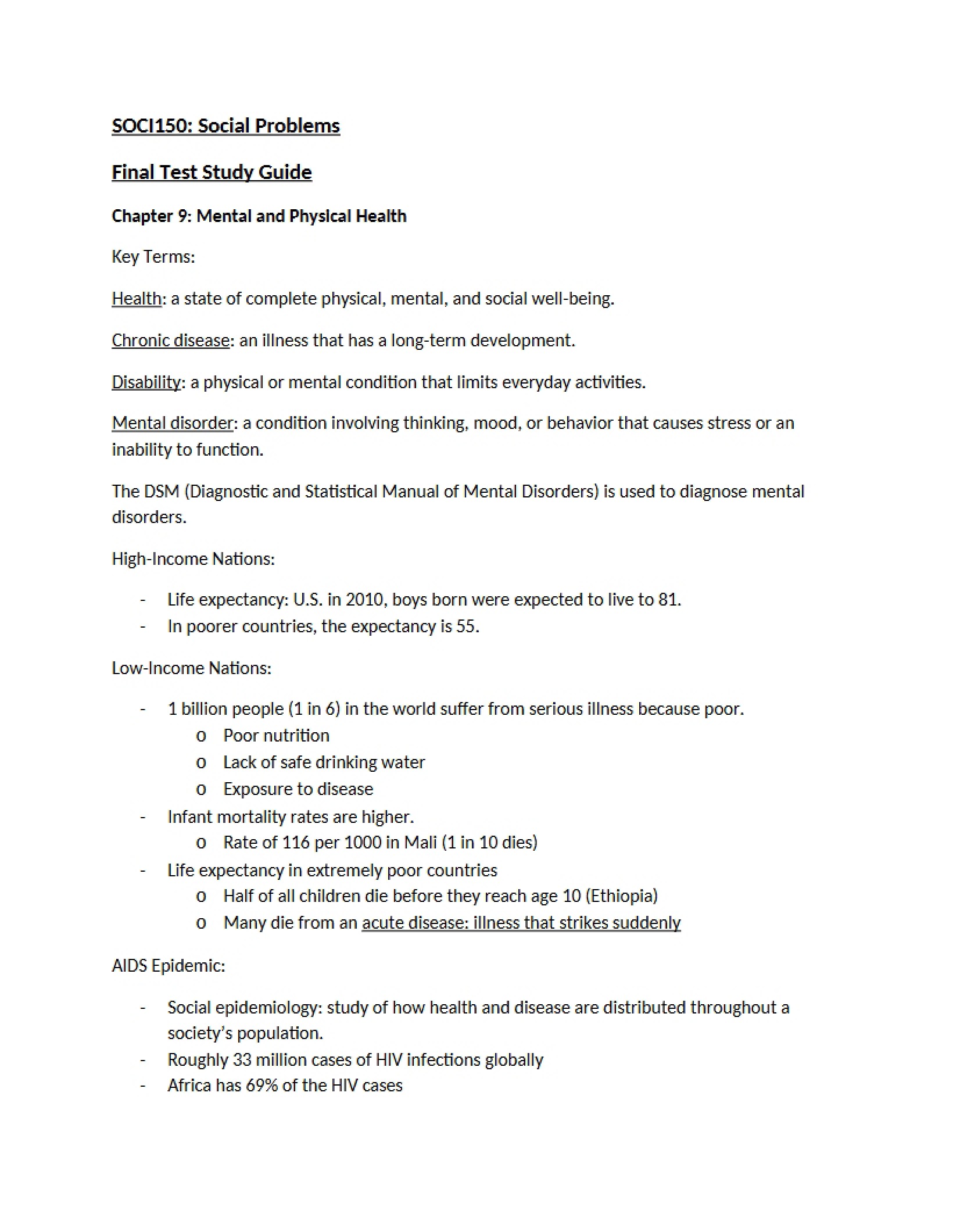 Social Problems Final Guide