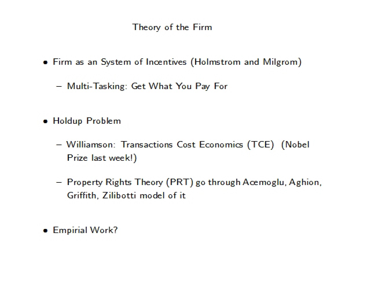 Firm Theory