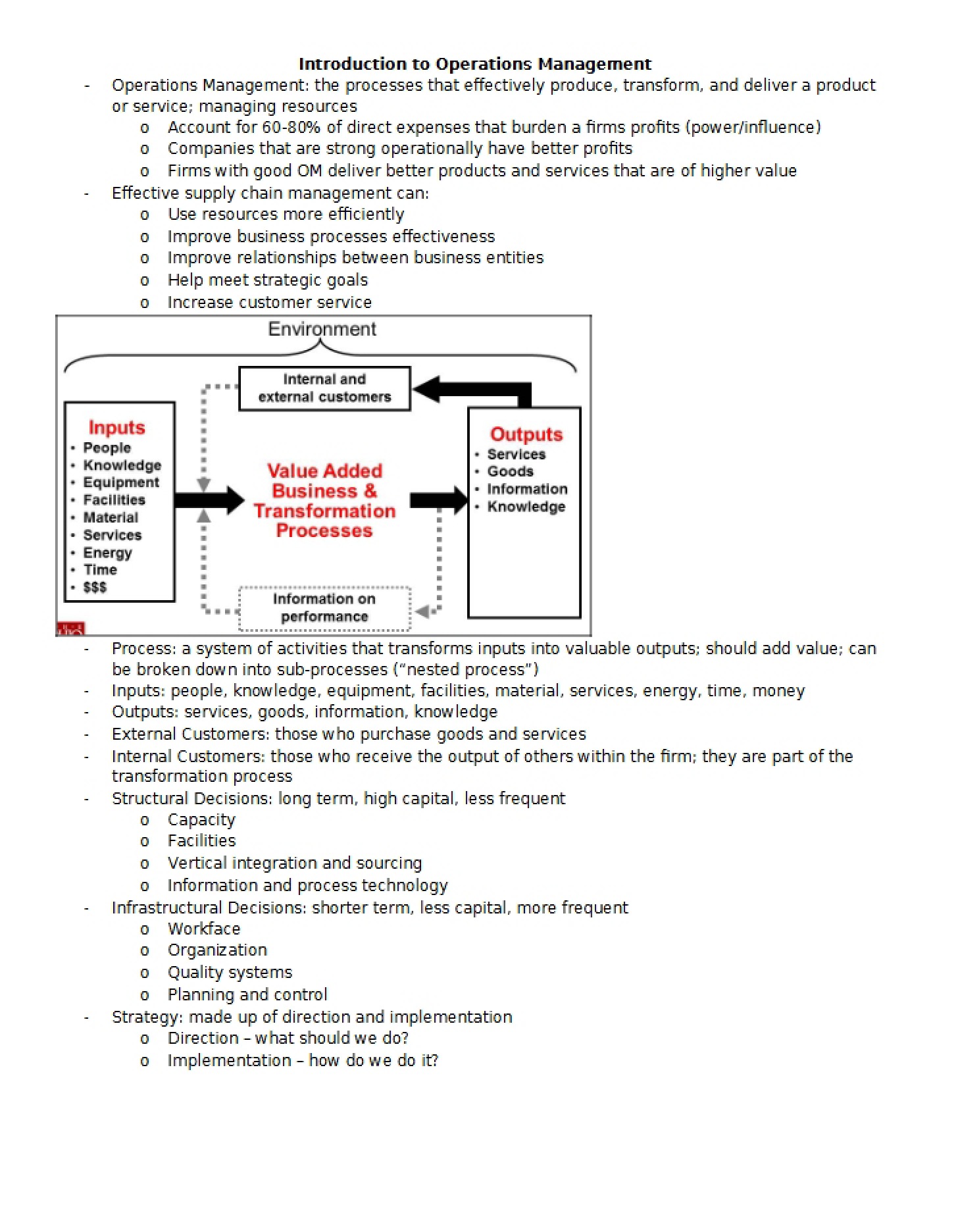 Operations Management Basics