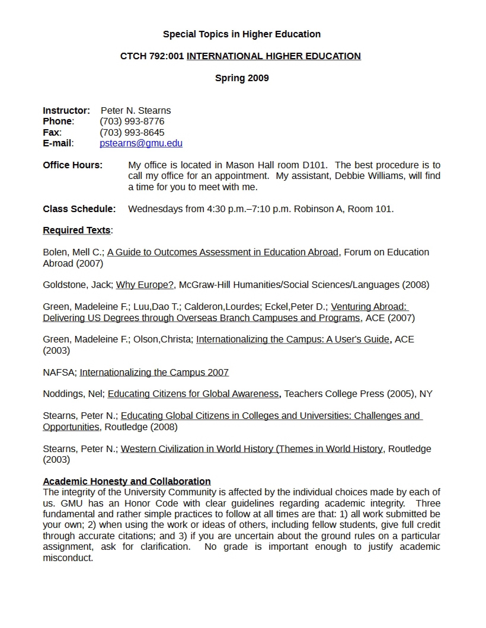 Salmon Dissertation Syllabus
