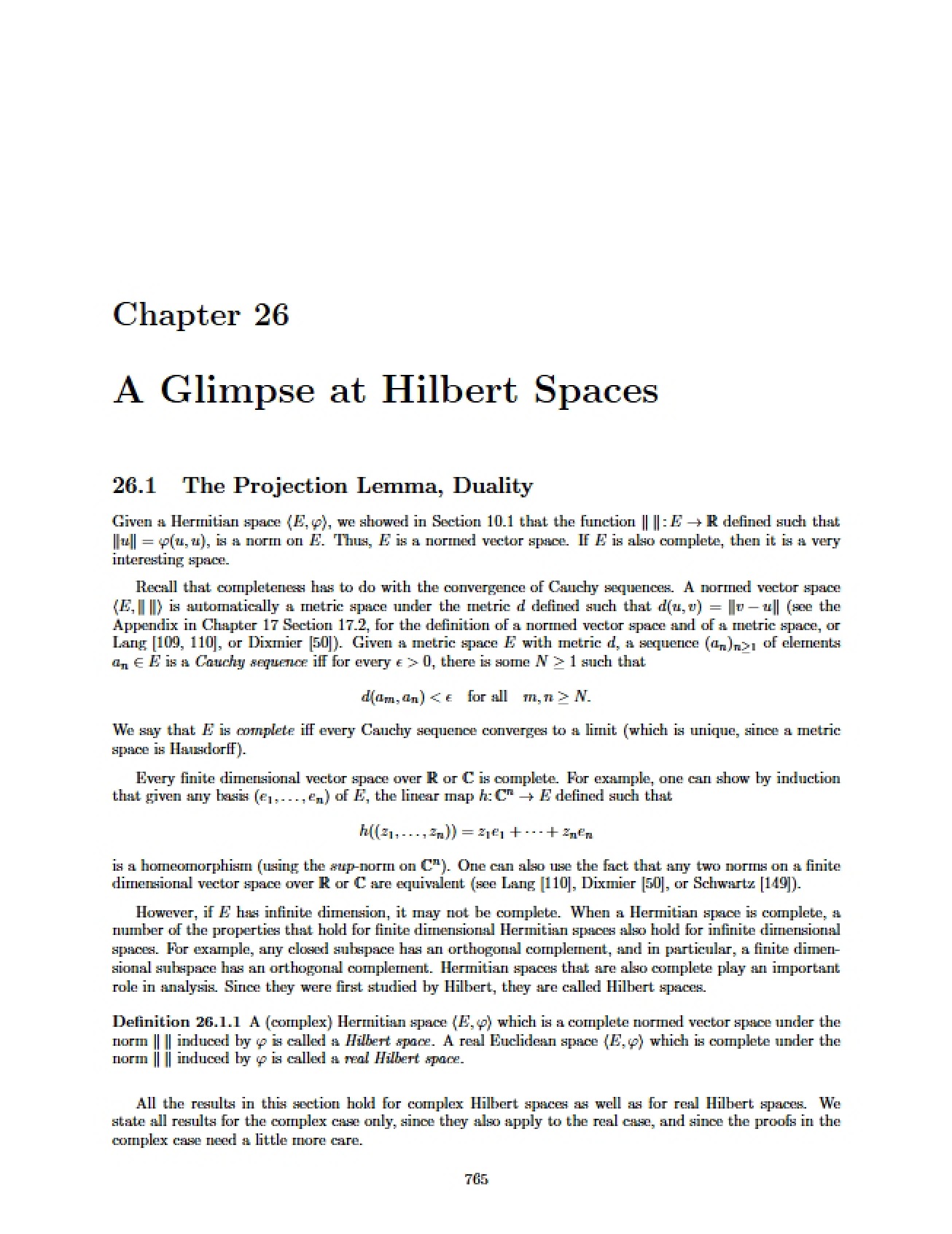 Hilbert Spaces Overview