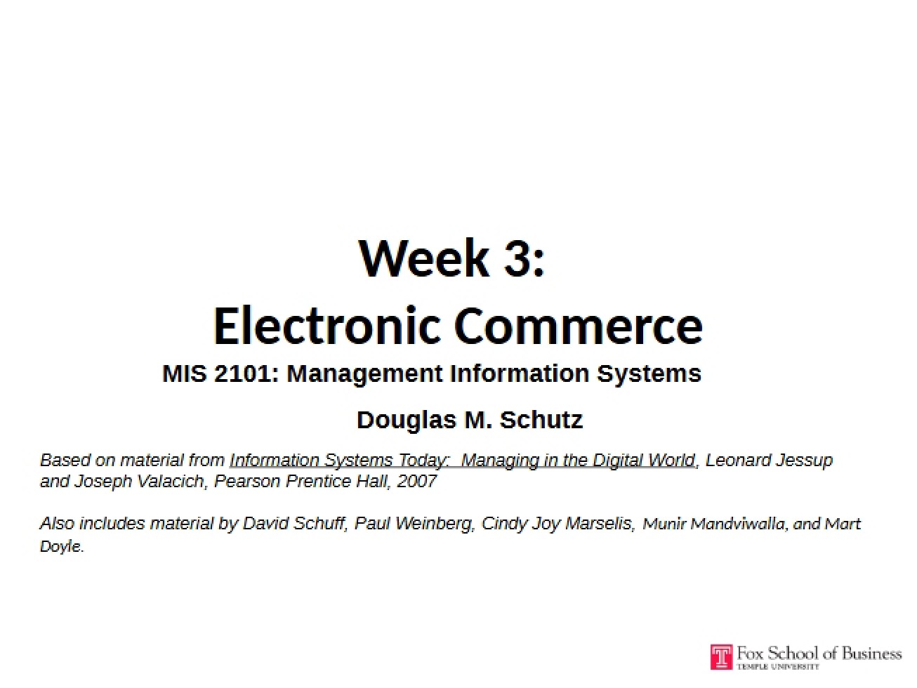 Overview of the Field of Electronic Commerce