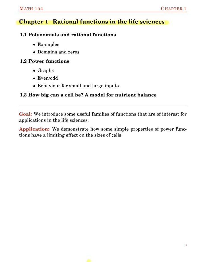 Chapter 1 for MATH 154