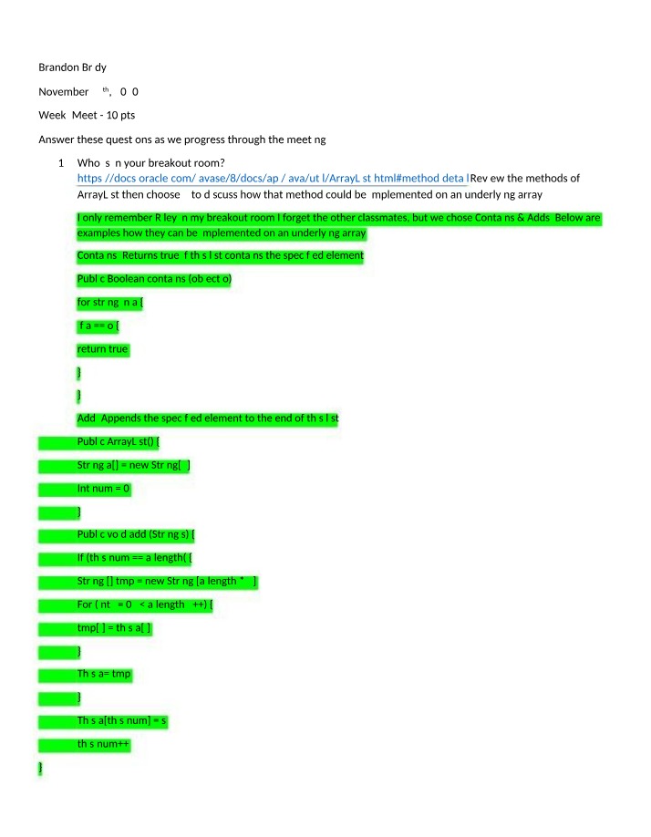 ArrayList Methods - Examples and Implementation