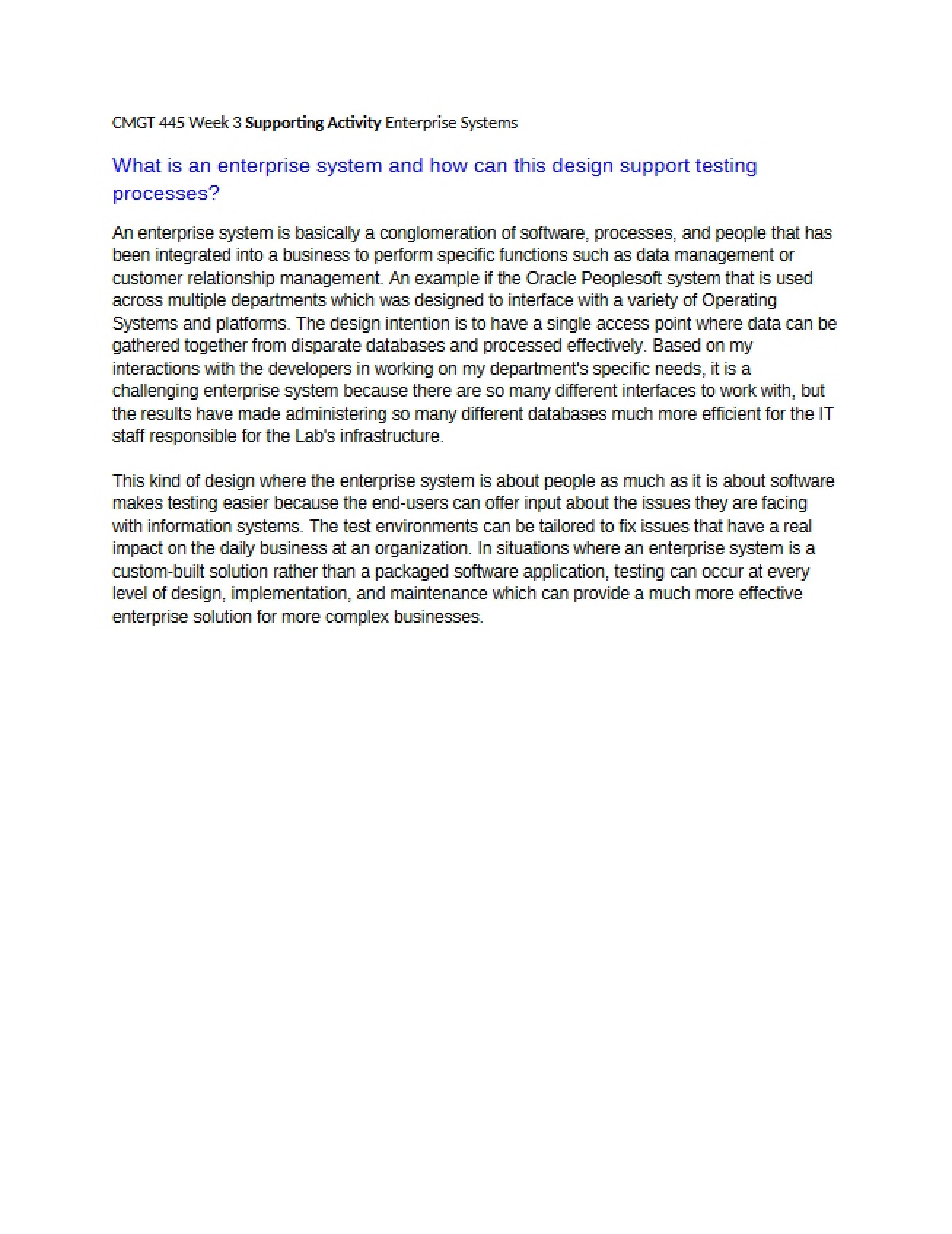 Course Deliverable