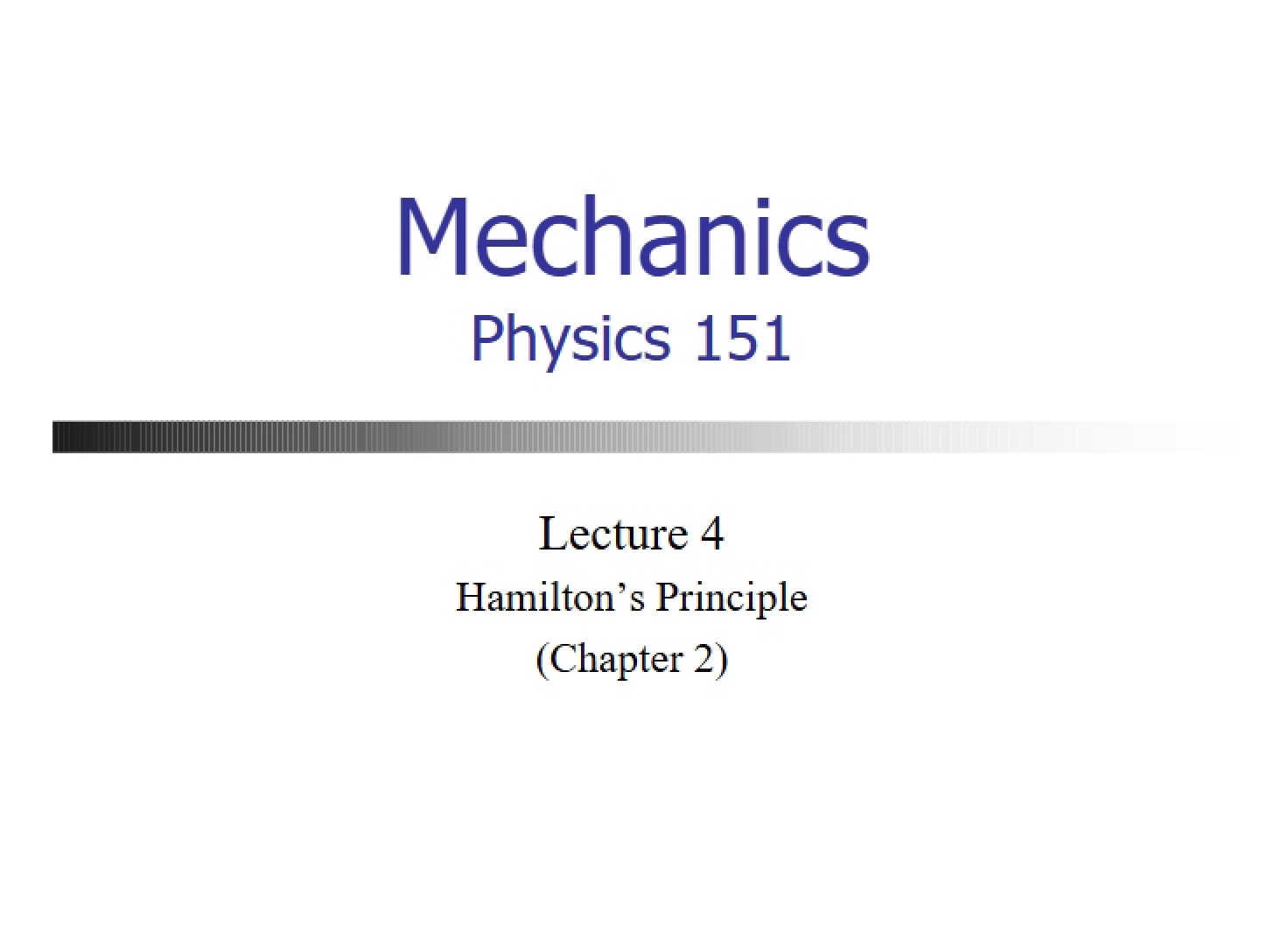 Principle of Hamilton
