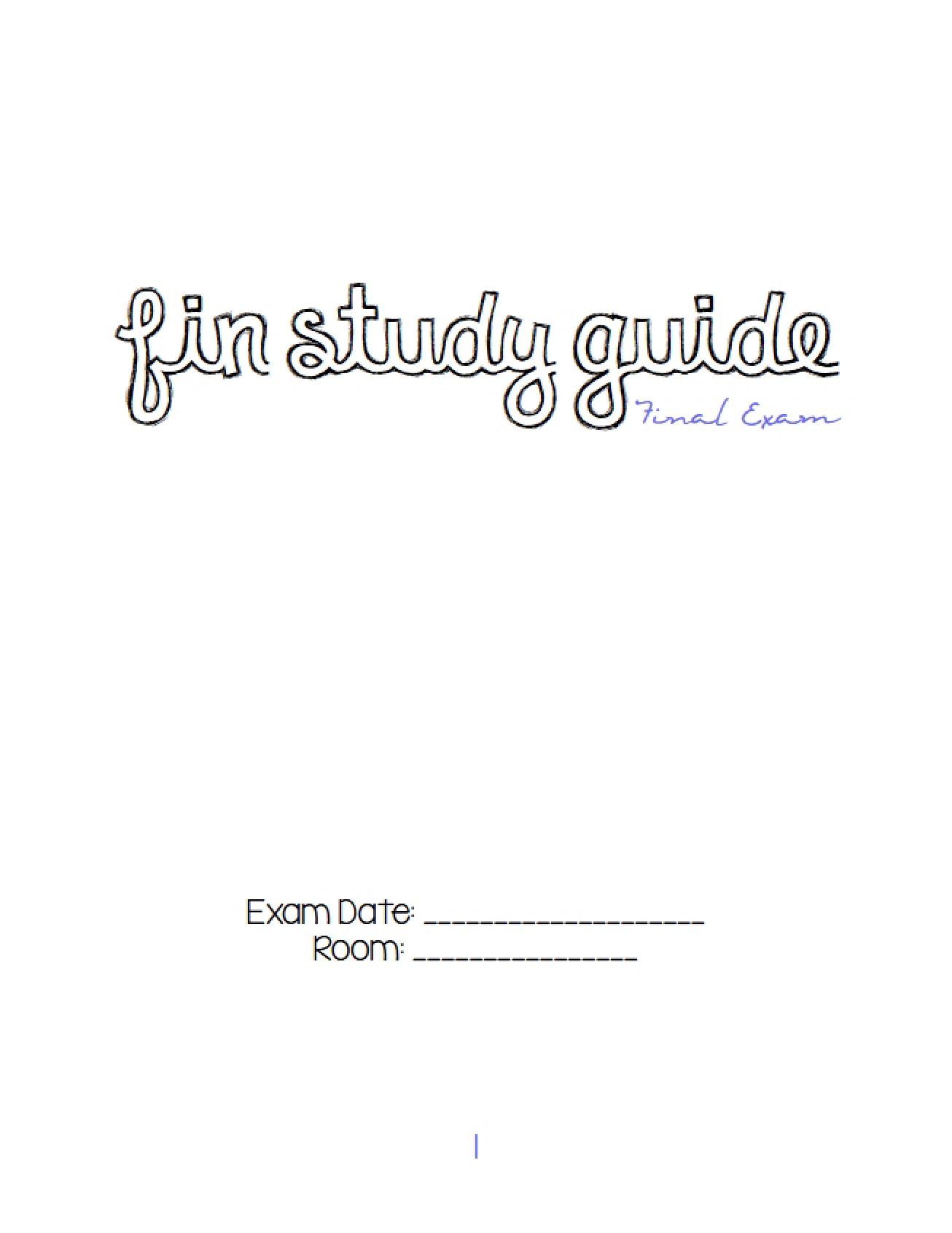 General Study Materials for Finance 3244