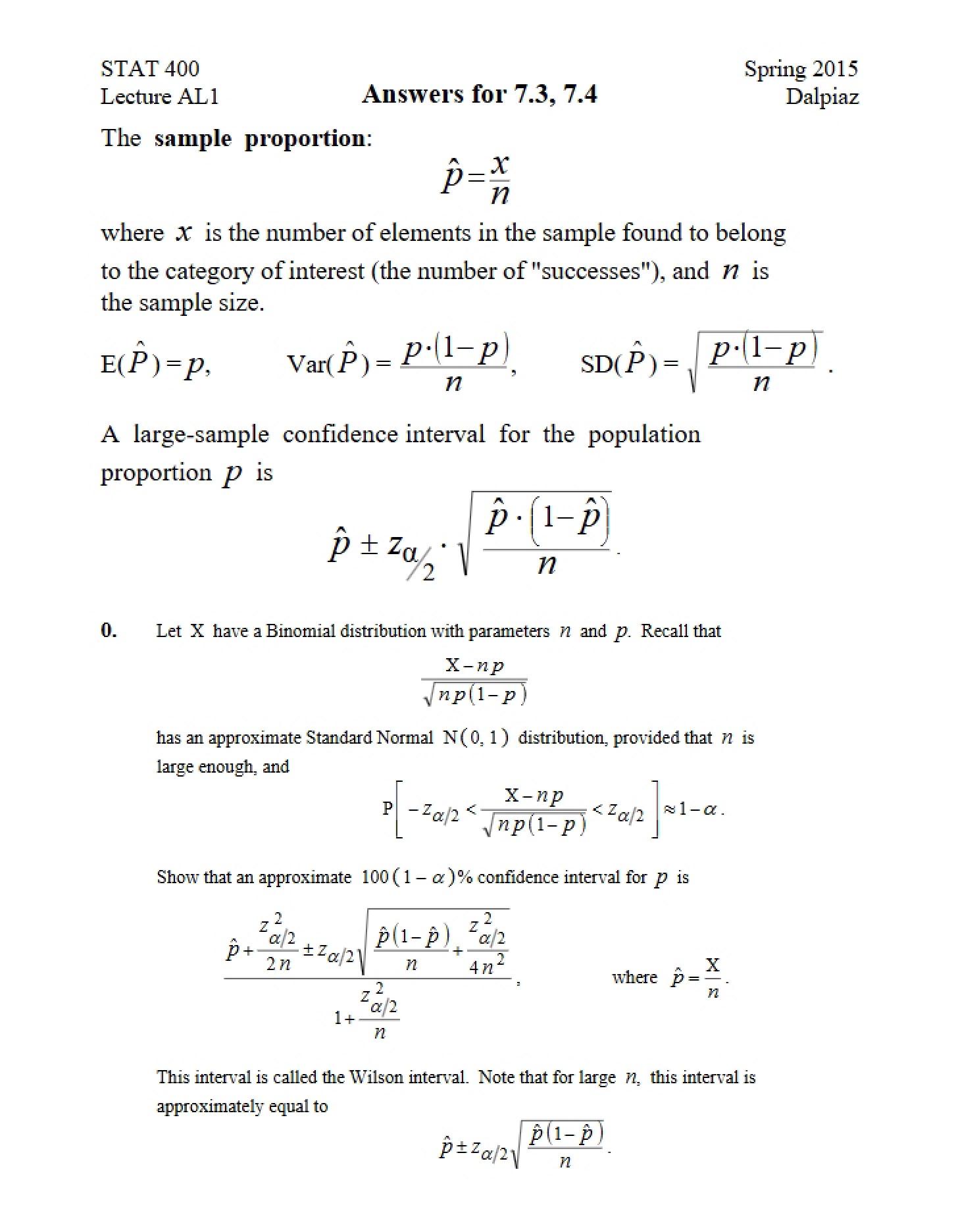 Solutions for Exercise 7.3