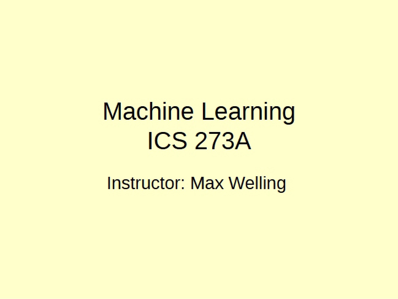 Machine Learning Overview