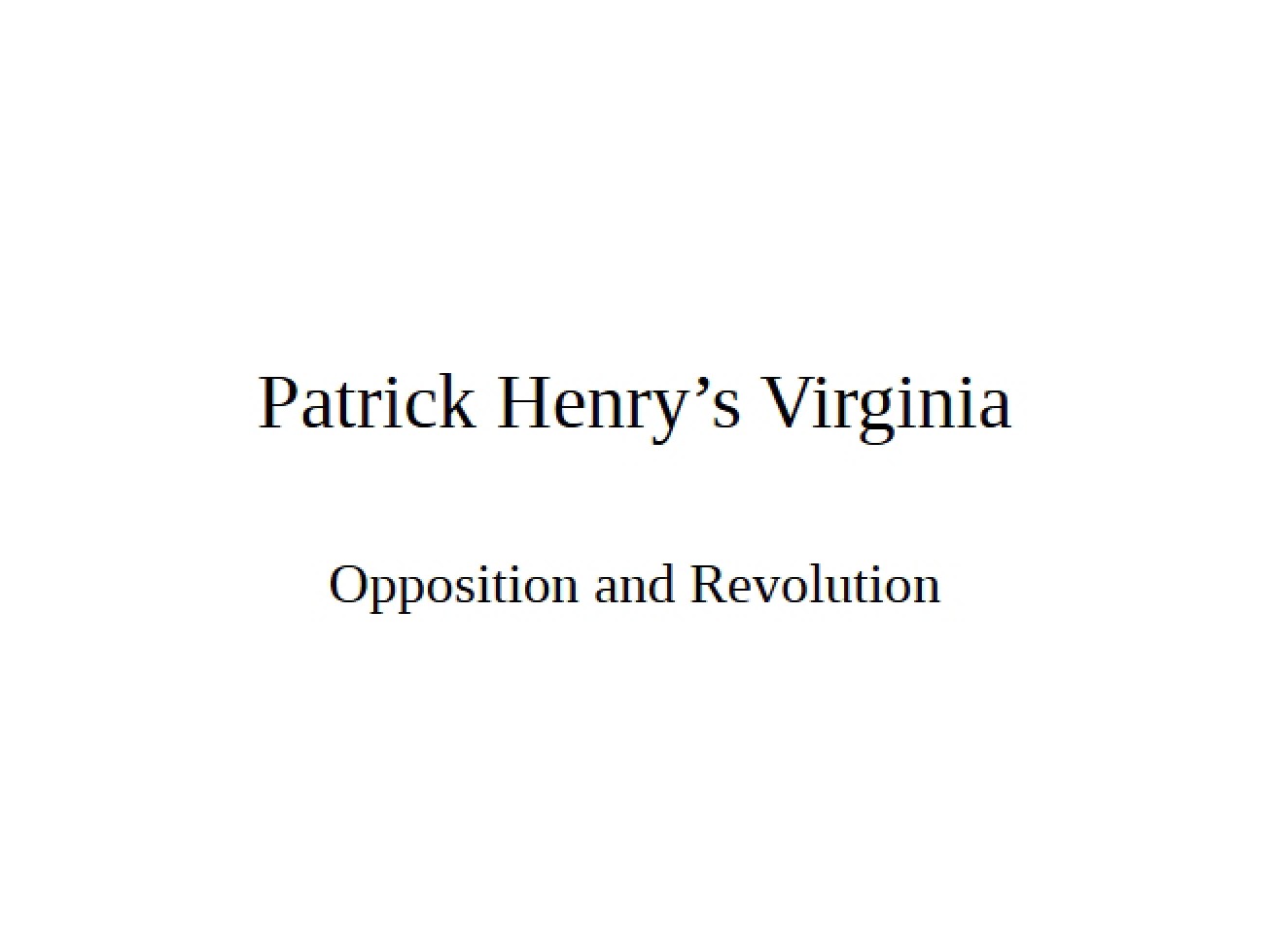 Lecture Notes VA History