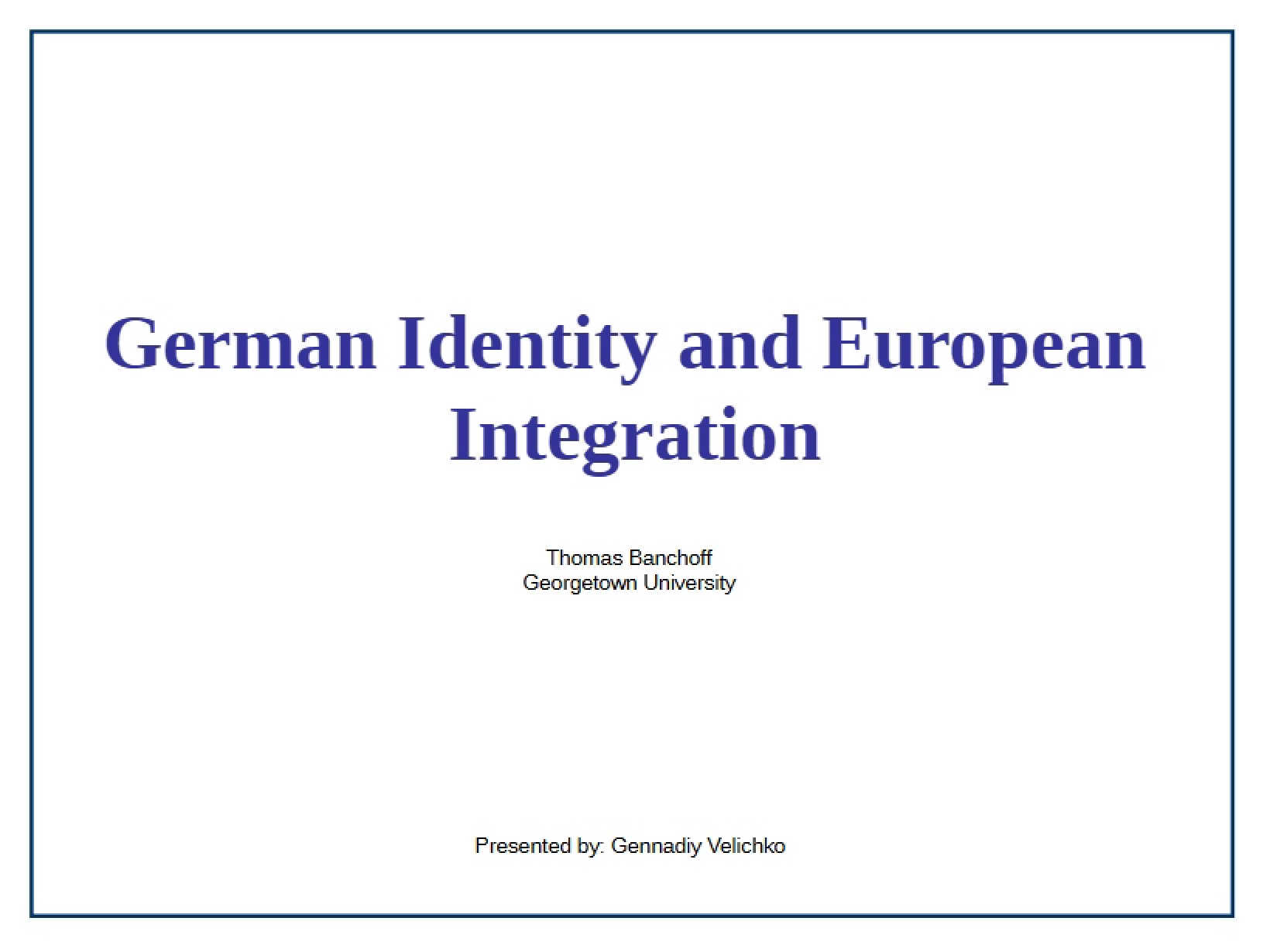 European Integration and German Identity