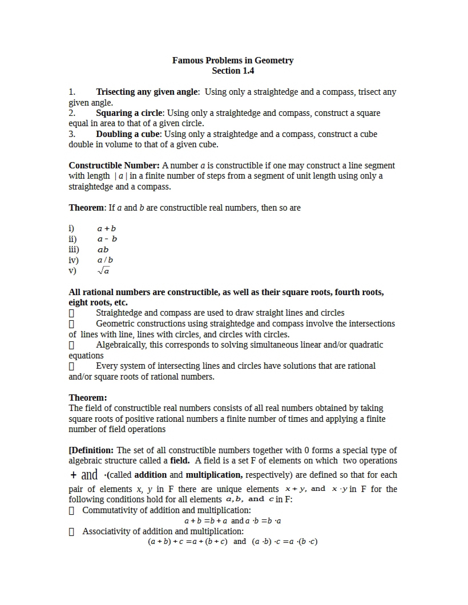 Geometry's Famous Problems