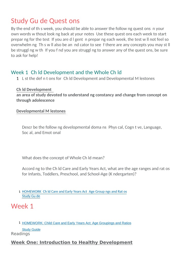 Study Guide Questions for Week 1