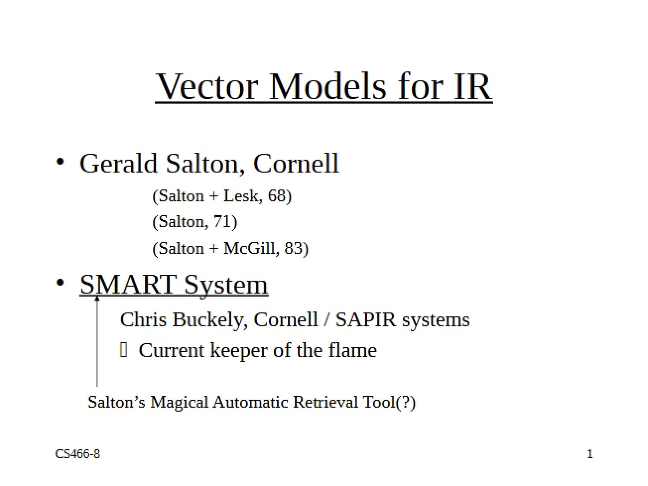 Information Retrieval Vector Models