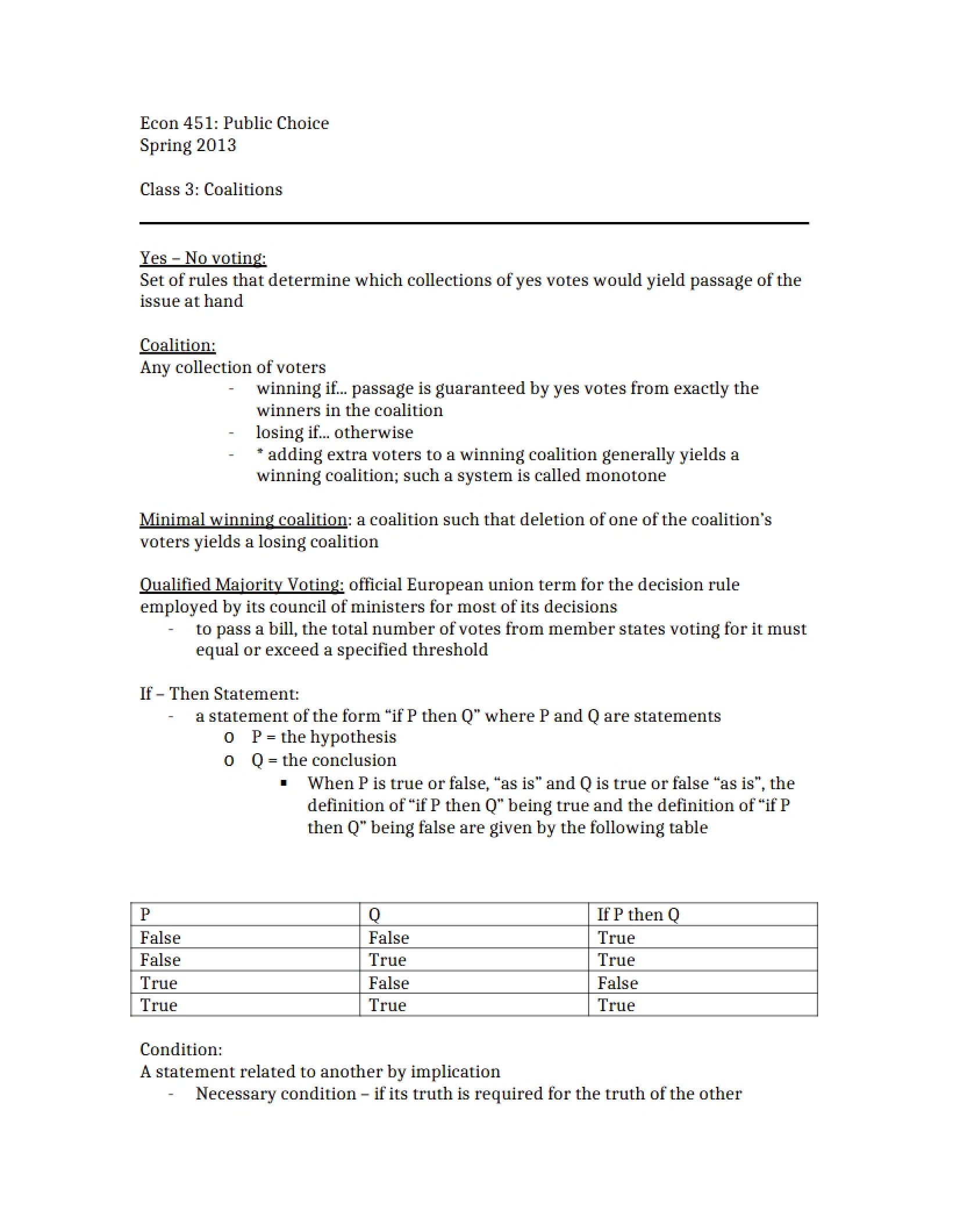 Coalitions Class Three
